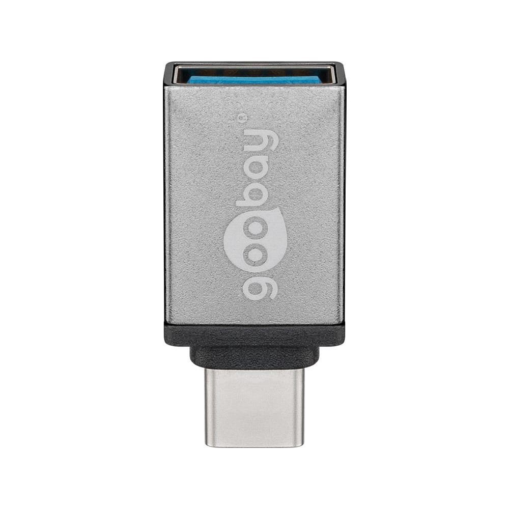 USB 3.2 GEN 1 (USB3.0) USB-C stekker - USB-A (F) naar USB-C (M) - 5Gbit/s - USB adapter - Grijs | Goobay