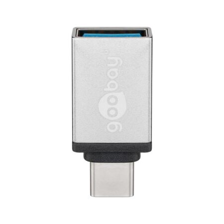 USB 3.2 GEN 1 (USB3.0) USB-C stekker - USB-A (F) naar USB-C (M) - 5Gbit/s - USB adapter - Zilver | Goobay