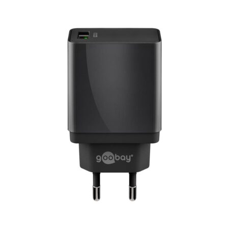 USB-A-adapter - USB-A-lader - 1 poorts - Quick charge 3.0 - 3000mA - 18W - Zwart | Goobay