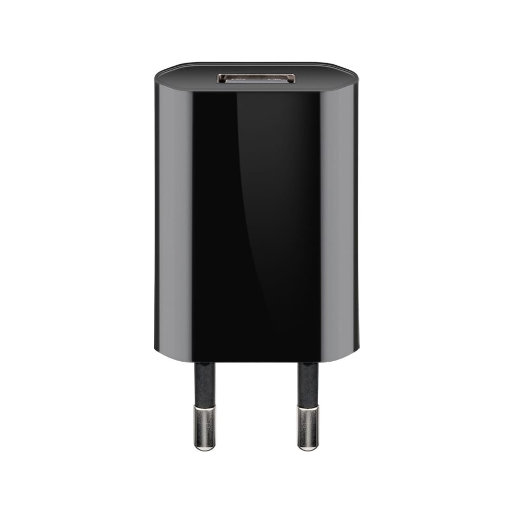 USB-A-adapter - USB-A-lader - 1 poorts - Slim - 1000mA - Zwart | Goobay