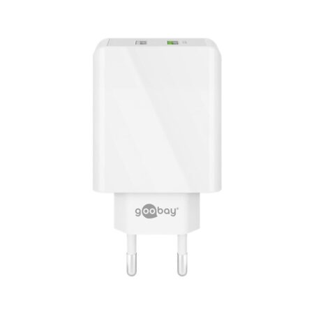 USB-A-adapter - USB-A-lader - 2 poorts - Quick charge 3.0 - 3000mA - 28 Watt - Wit | Goobay