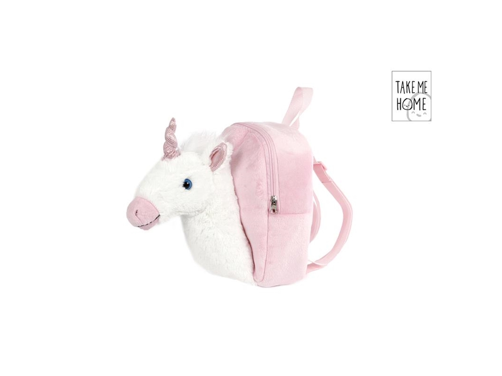 Unicorn rugzak met 3D unicorn 26cm roze | Take Me Home
