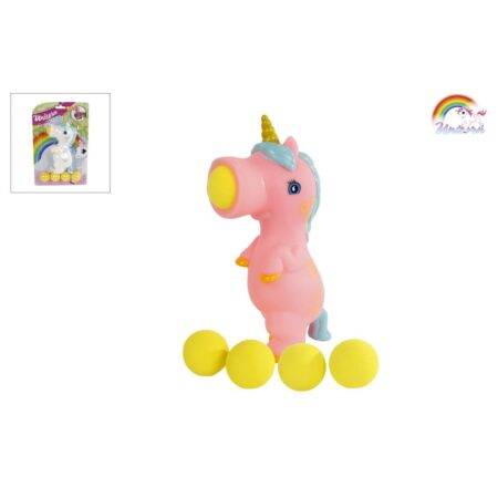 Unicorn shooter met 5 balletjes 16cm | Unicorn