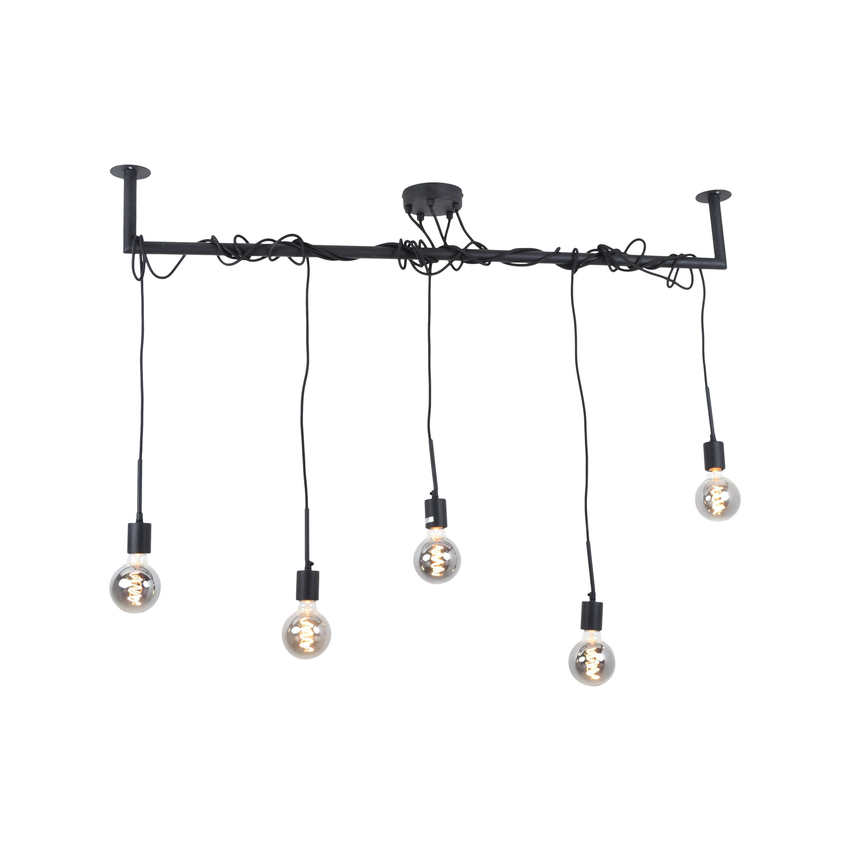 Urban Interiors Hanglamp Bar 5-lamps - Zwart | Urban Interiors