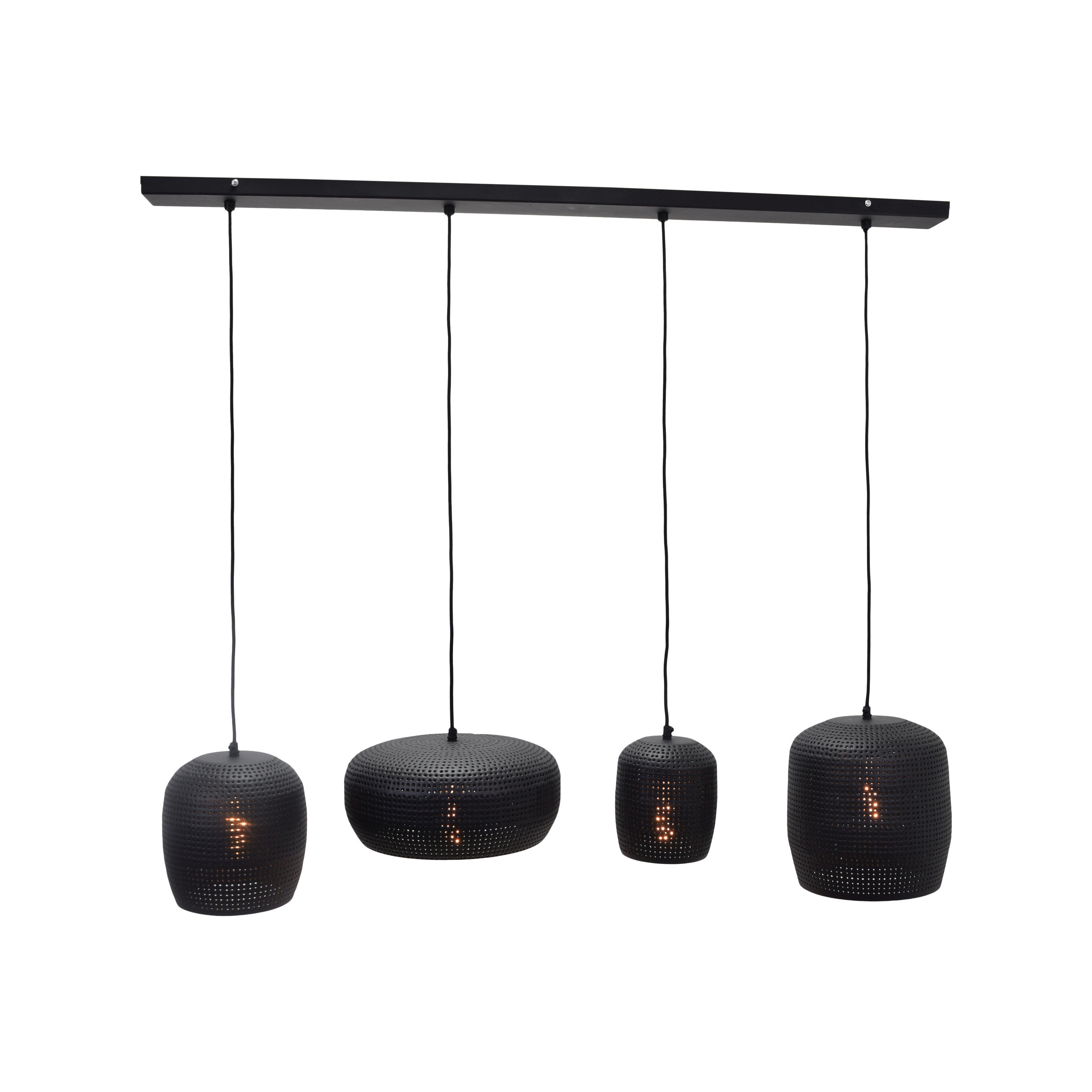 Urban Interiors Hanglamp Fez 4-lamps - Zwart | Urban Interiors