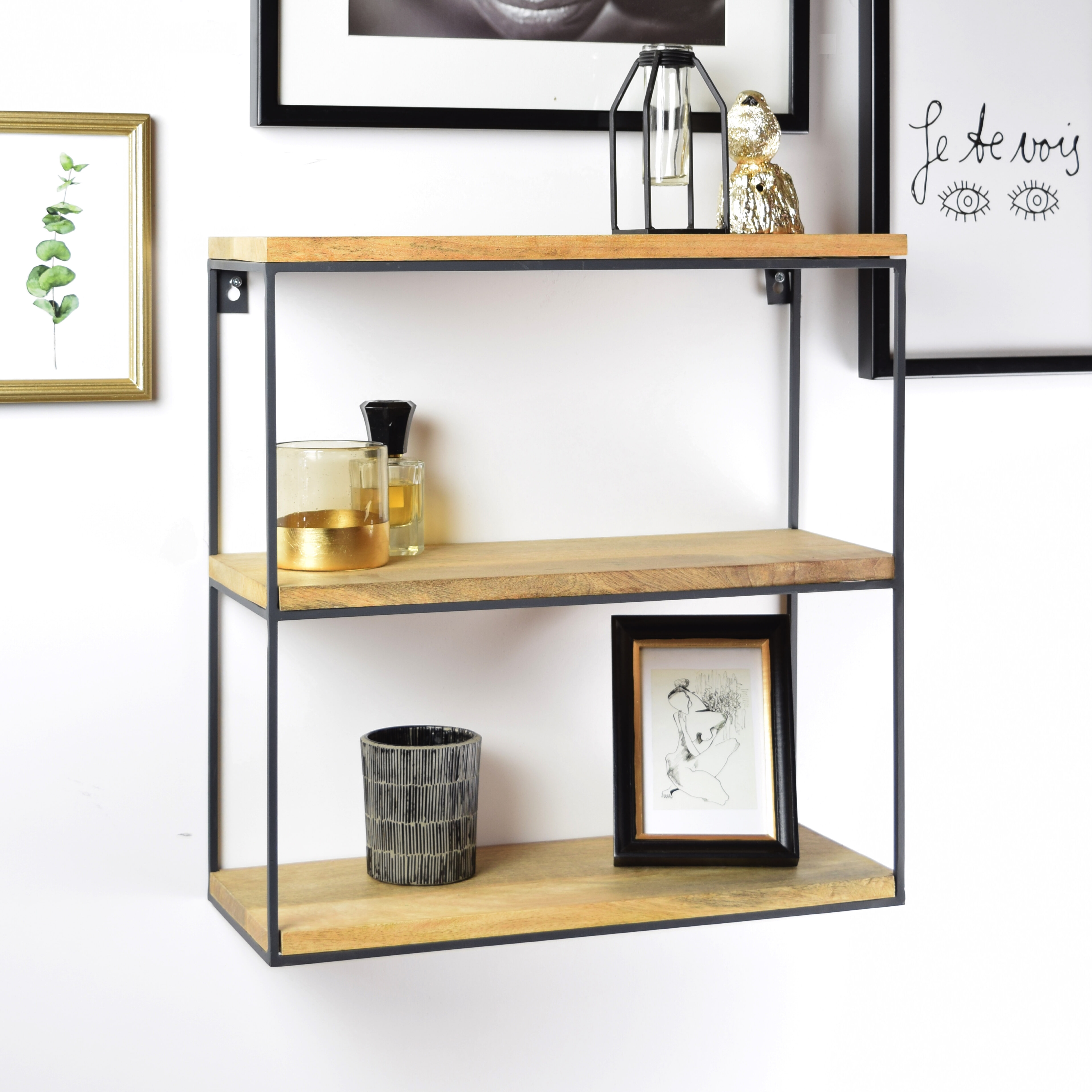 Urban Interiors Wandrek Wally Mangohout en metaal
