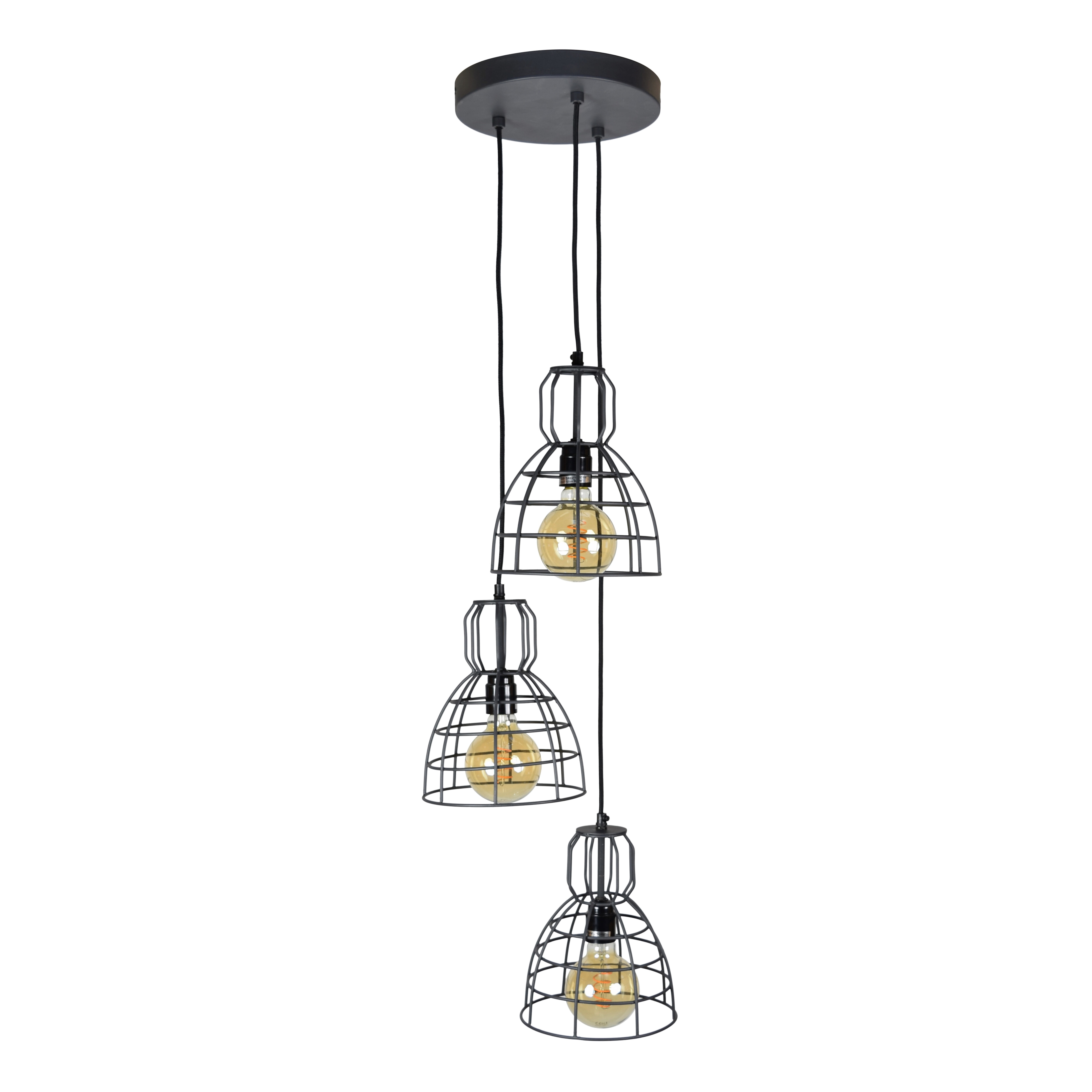 Urban Interiors hanglamp 3-lichts - Vintage Black | Urban Interiors