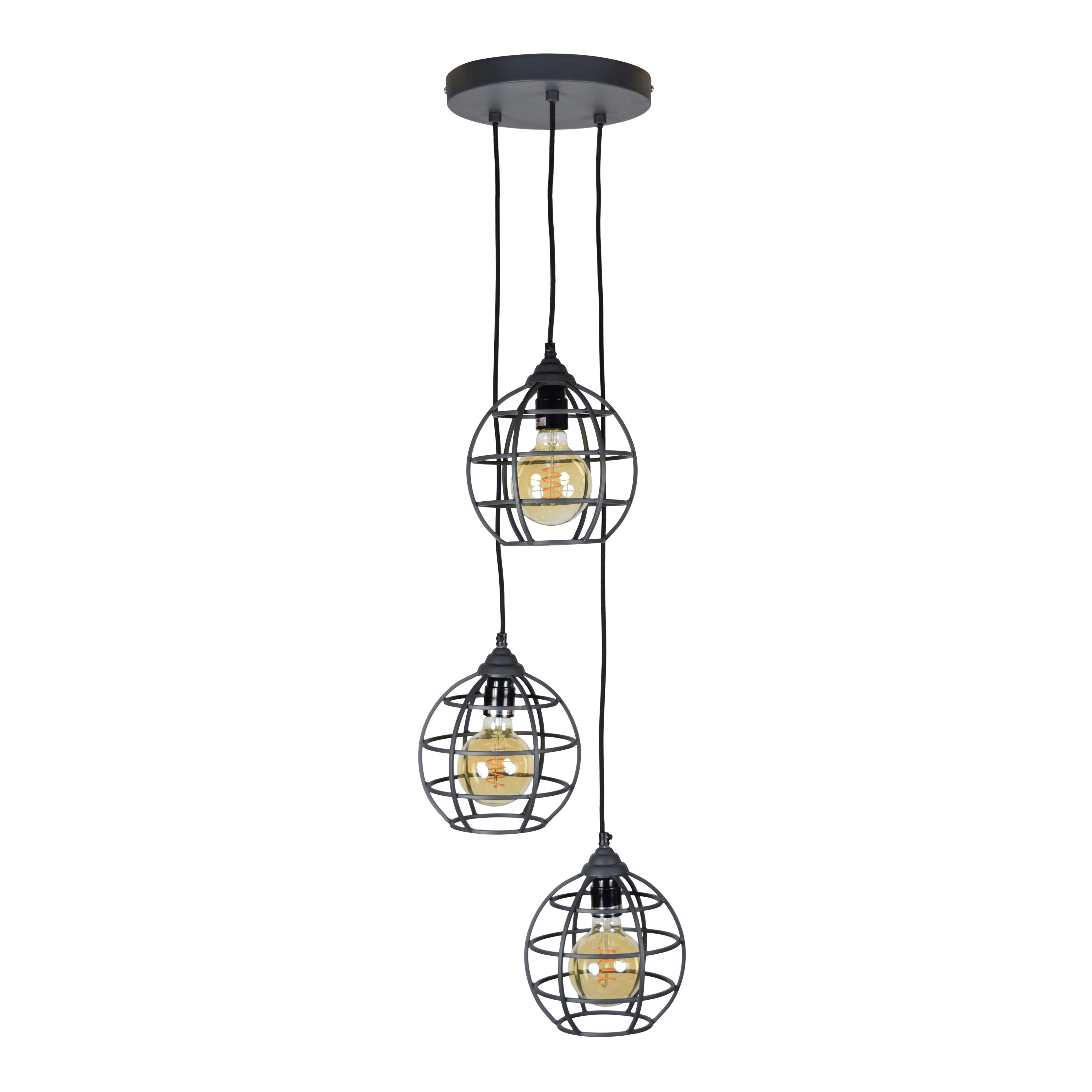 Urban Interiors hanglamp 3-lichts - Vintage Black | Urban Interiors