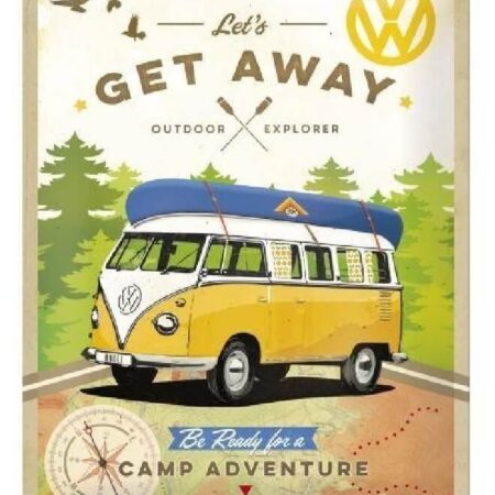 VW Lets Get Away wandplaat | Nostalgic Art