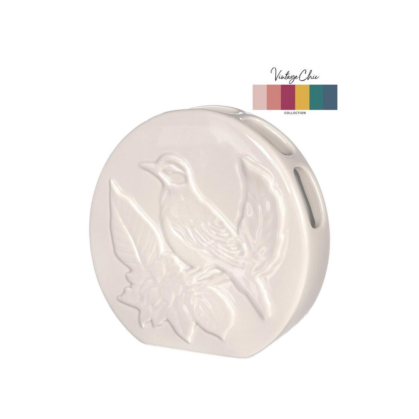 Vaas Bird crème Ø6xH20cm | Ideas 4 seasons