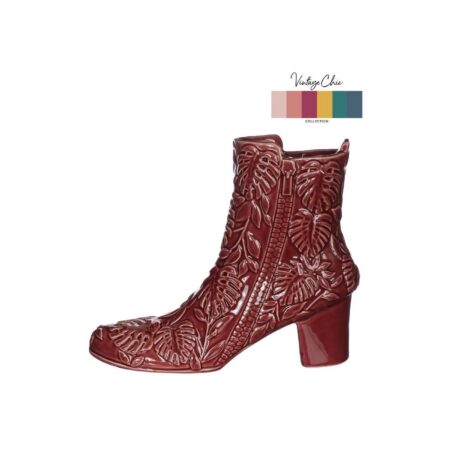 Vaas Bootie kers Ø7x22x19cm | Ideas 4 seasons