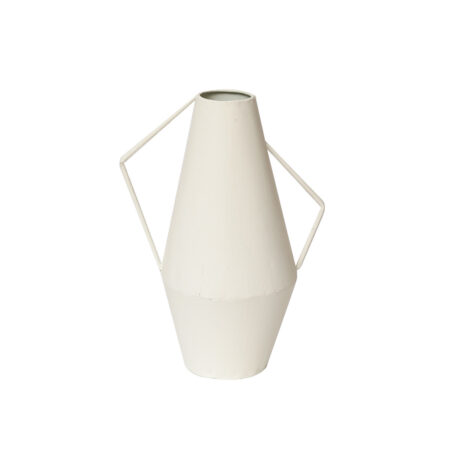 Vaas Cadiz Metaal 26cm wit | House of Nature