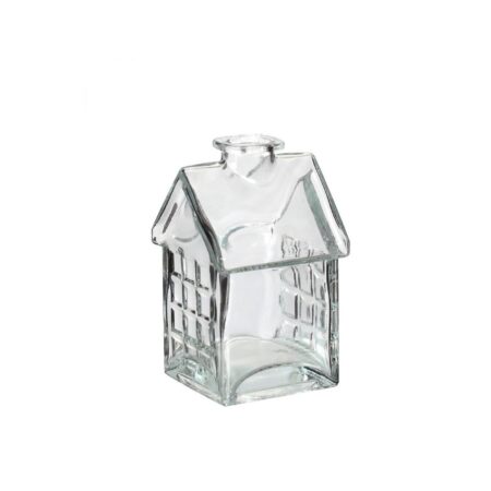 Vaas Glazen huisje transparant H12cm | Ideas 4 seasons