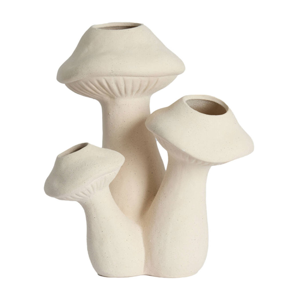 Vaas Mushroom Keramiek matt cream L | Light & Living
