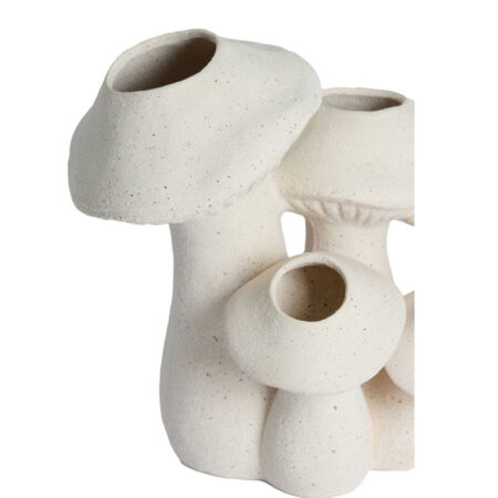 Vaas Mushroom Keramiek matt cream M | Light & Living