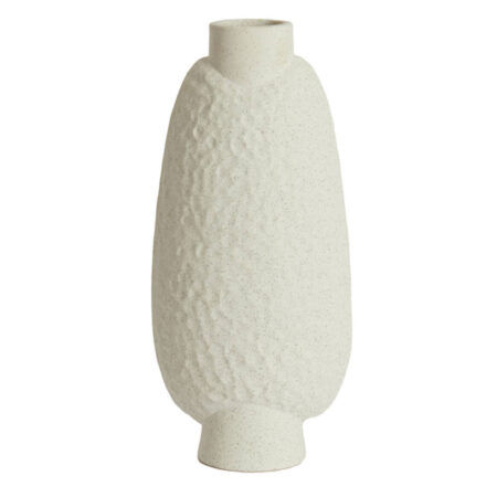 Vaas deco Namtu keramiek mat creme M | Light & Living