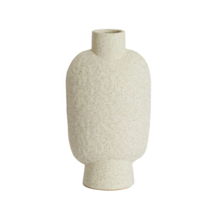 Vaas deco Namtu keramiek mat creme S | Light & Living