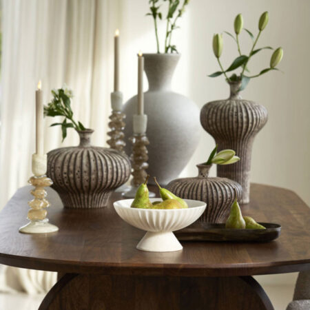 Vaas deco Nevano mat donker bruin creme L | Light & Living
