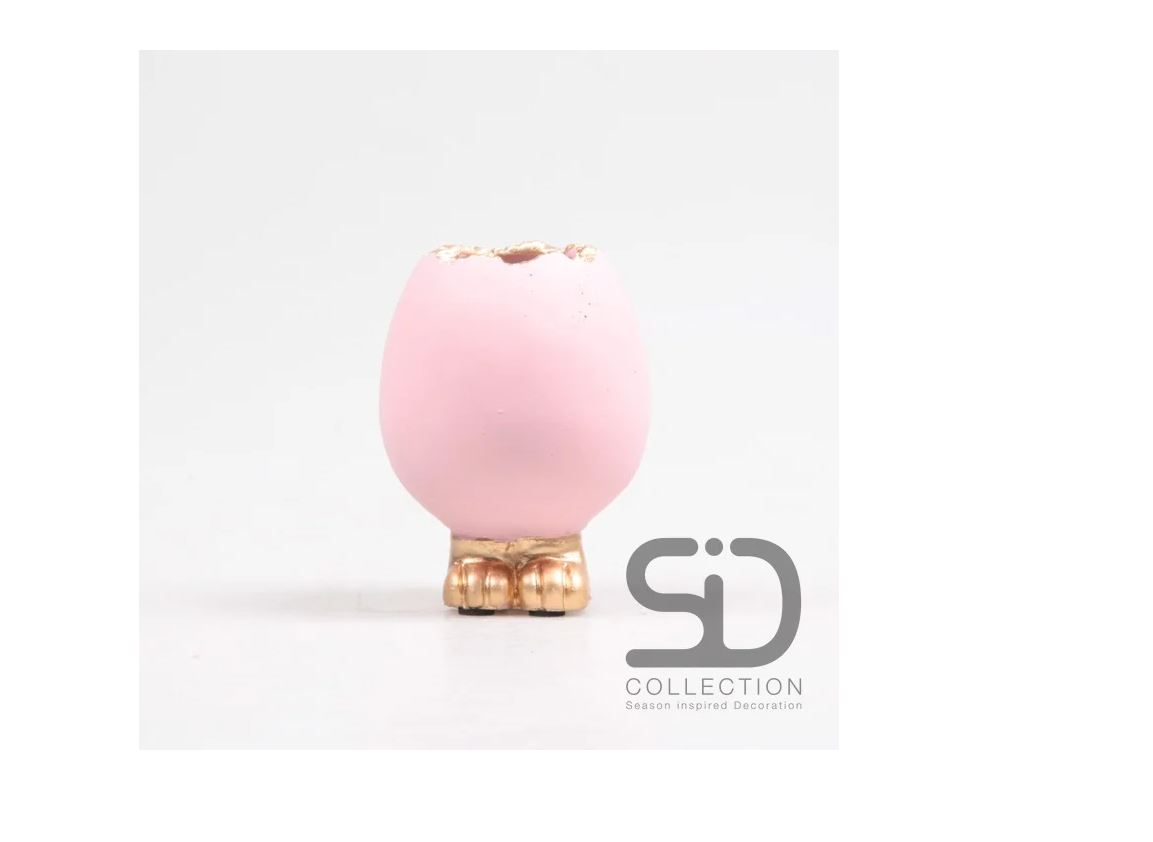 Vaas ei met voetjes 10x10x15cm roze | Season Inspired Decoration