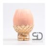 Vaas eikel op voet 11x11x16cm beigerood | Season Inspired Decoration