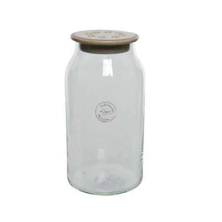 Vaas glas Ø11-H20cm schikdeksel | Decoris