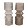 Vaas glas Ø12x30cm grijs ribbel/ruit | Naturel Collections