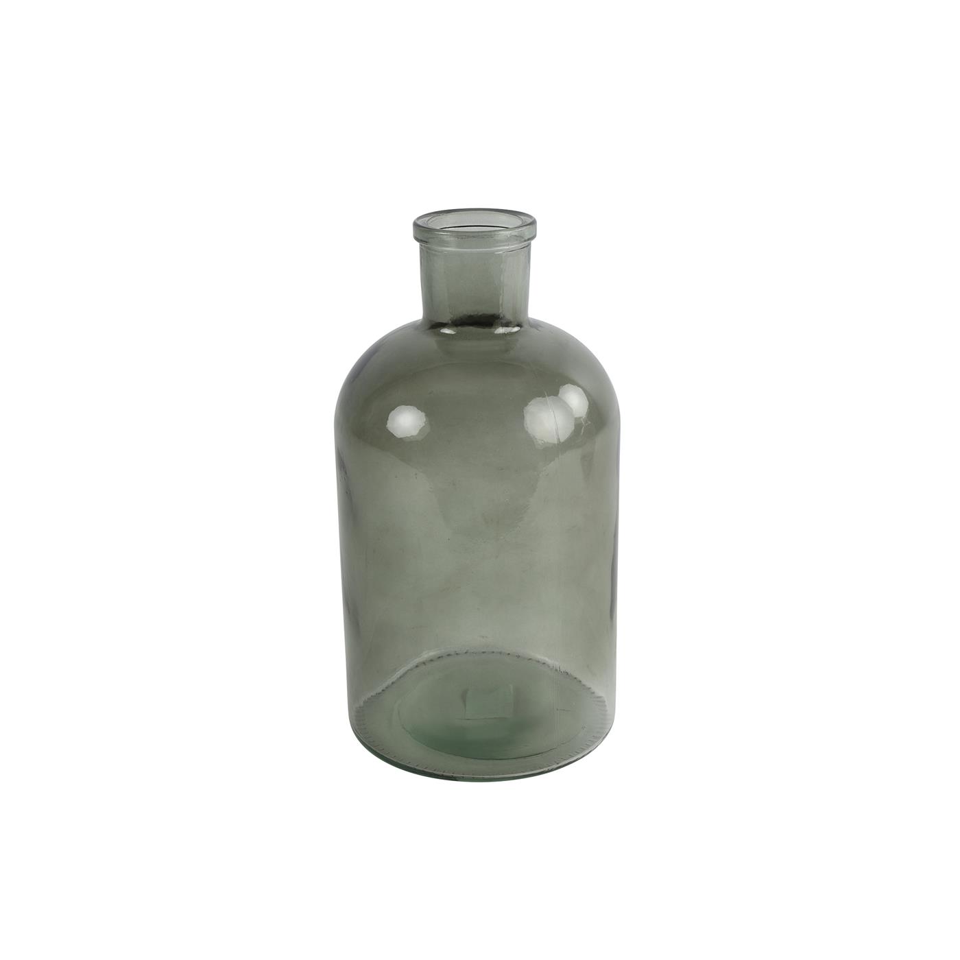 Vaas glas grijs 14x14x27cm | Countryfield