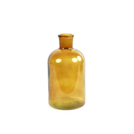 Vaas glazen fles geel 14