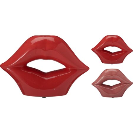 Vaas lippen 20cm rood of roze | Home & Styling