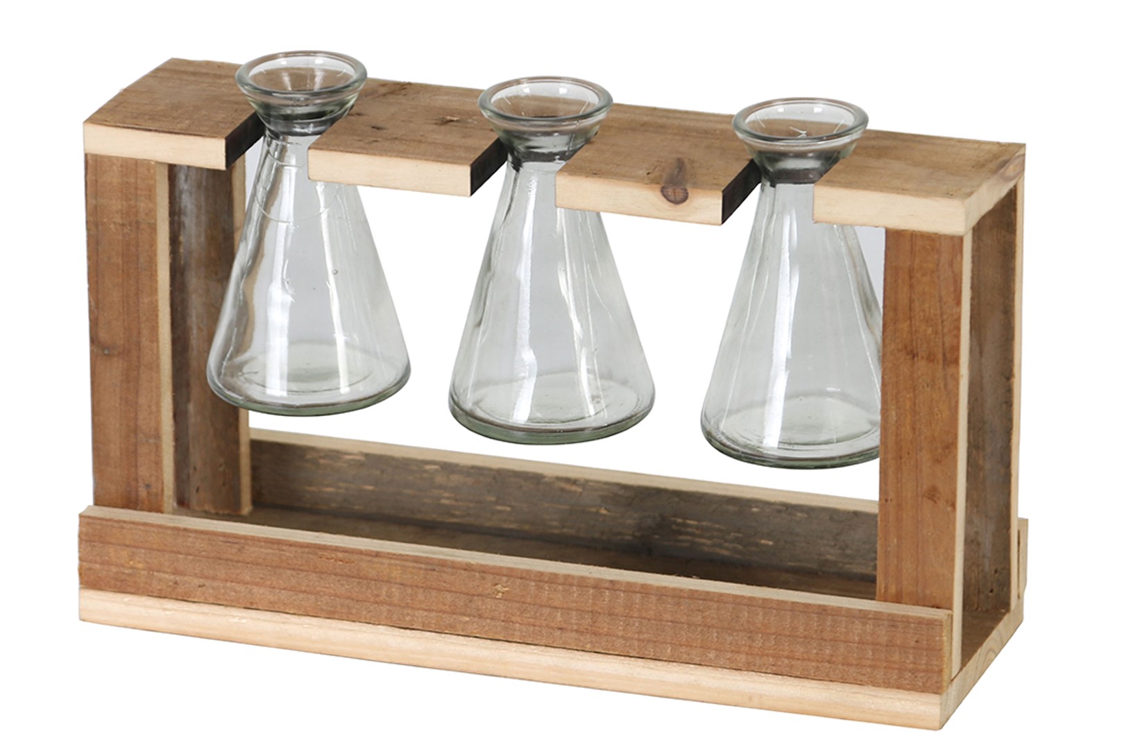 Vaasjes 3 stuks in houder 29.5x7.5x17cm | Dijk Natural Collections