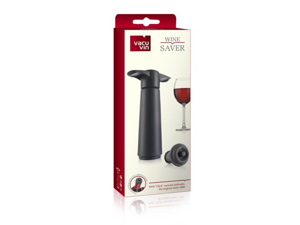 Vacu Vin wine saver zwart met 2 doppen | Vacu Vin