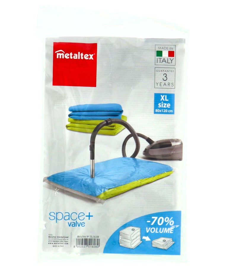 Vacuumzak En Luchtdicht Ventiel XL 80x120cm | Metaltex