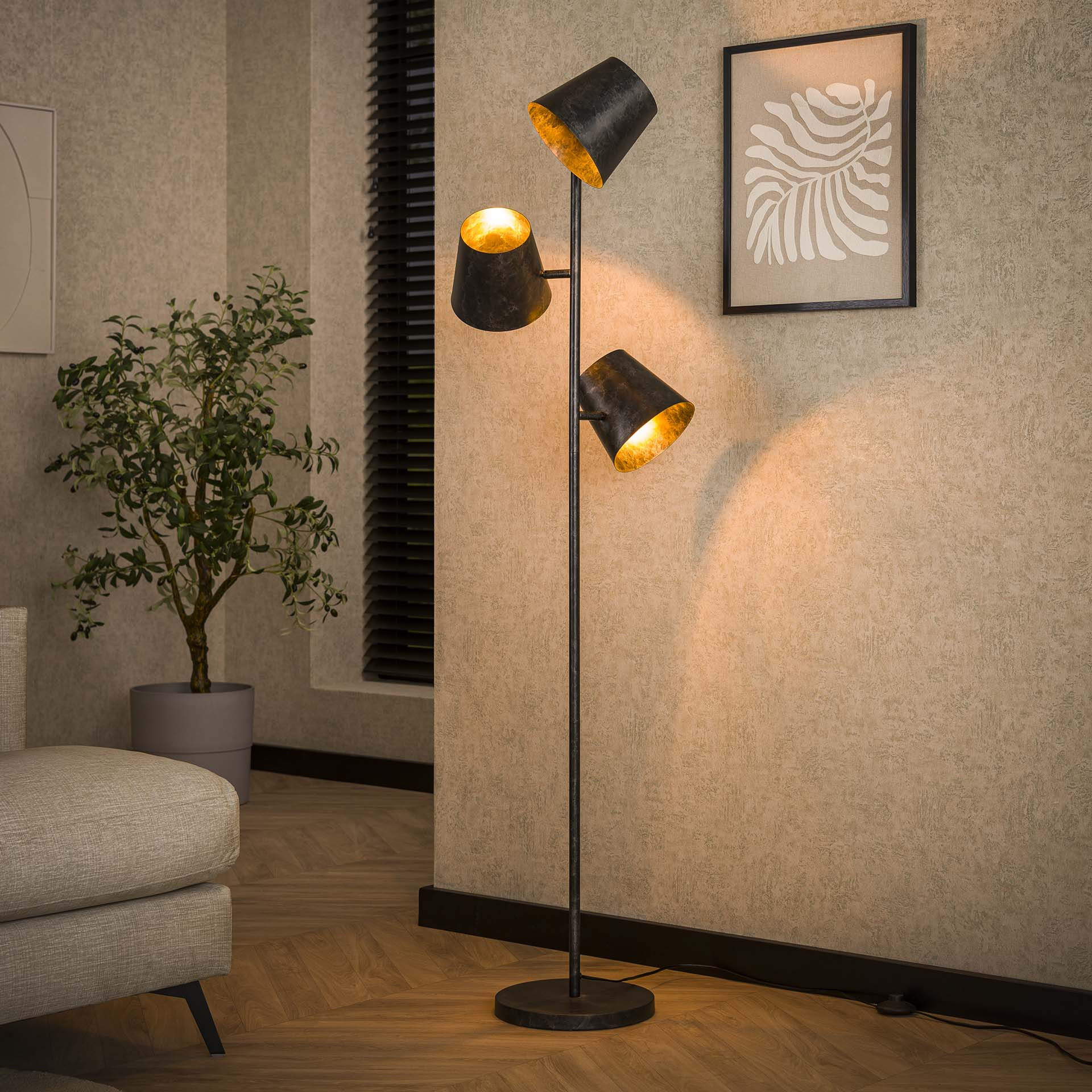 Verstelbare Vloerlamp Jo 3-lamps