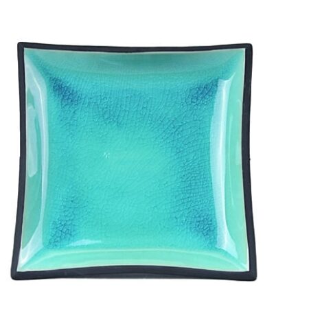 Vierkant Bord - Glassy Turquoise - 22 x 22cm | Tokyo Design Studio