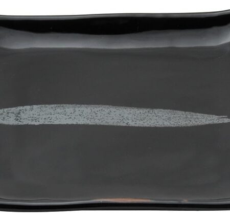 Vierkant Bord Zwart/Zilver - Silver Brush - 18 x 18 cm | Tokyo Design Studio