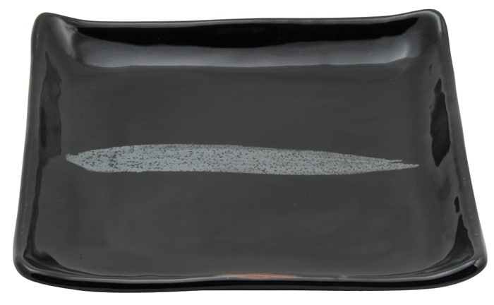 Vierkant Bord Zwart/Zilver - Silver Brush - 18 x 18 cm | Tokyo Design Studio