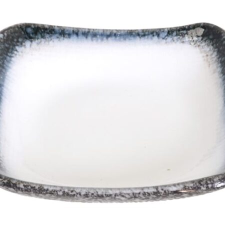 Vierkant Porselein Bord Grijs Wit - Tajimi - 14 x 14 x 3.5 cm | Tokyo Design Studio