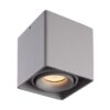 Vierkante LED Opbouwspot Esto - Kantelbaar - Dimbaar - 2700K warm wit - 4 Watt 345 lumen - GU10 - Plafondspot - Voor binnen - Vervangbare afdekring - Grijs | HOFTRONIC