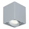 Vierkante LED Opbouwspot Esto - Kantelbaar - Dimbaar - 4000K neutraal wit - 4 Watt 345 Lumen - GU10 - Plafondspot - Voor binnen - Vervangbare afdekring - Grijs | HOFTRONIC
