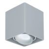 Vierkante LED Opbouwspot Esto - Kantelbaar - Dimbaar - 6500K daglicht wit - 4 Watt 345 Lumen- GU10 - Plafondspot - Voor binnen - Vervangbare afdekring - Grijs | HOFTRONIC