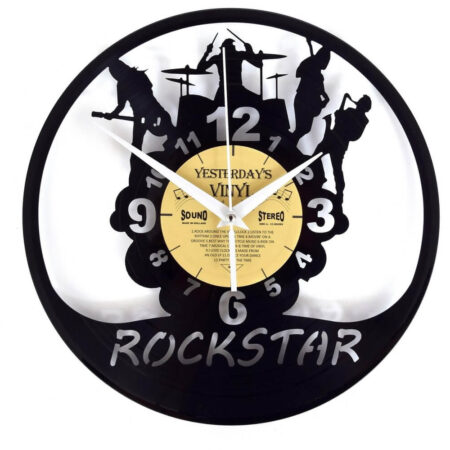 Vinyl clock Rock Star van echte LP gemaakt | Yesterdays Vinyl