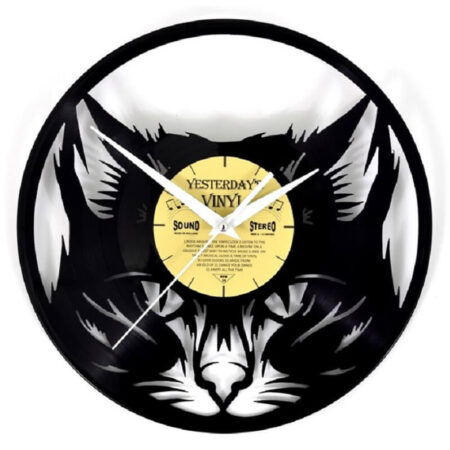 Vinyl plaat wandklok kat | Yesterdays Vinyl