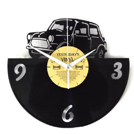Vinyl retro wandklok mini cooper model | Yesterdays Vinyl