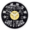 Vinyl wandklok Love & Peace busje | Yesterdays Vinyl