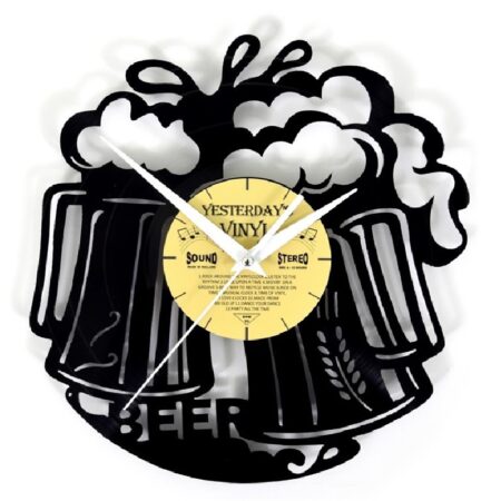 Vinyl wandklok proost bier | Yesterdays Vinyl