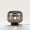 Virello - Tafellamp Smoke glas 25 cm - Zwart Metaal - Vintage tafellamp - Dressoir lamp - E27 fitting - Met aan/uit-schakelaar | LUSENZ