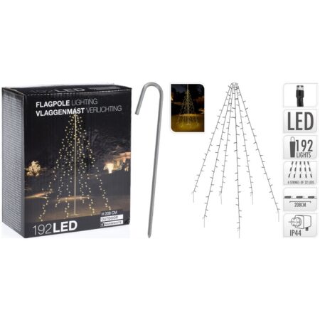 Vlaggenmast Verlichting everlands kunstkerstboomvorm 2m | Home & Styling