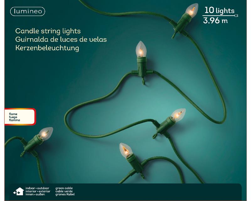 Vlamverlichting 10Lamps 396cm | Lumineo