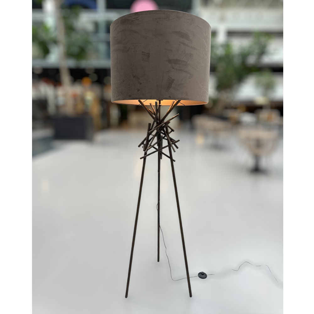 Vloerlamp Brut Brons met lampenkap Taupe |