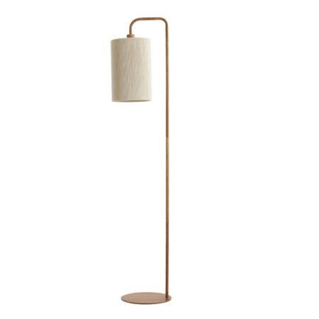 Vloerlamp Donio hout print naturel + touw creme |
